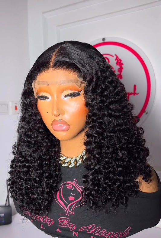 SDD pixie curls 
Natural color 
16” 200grams 
Plus 5by5 closure